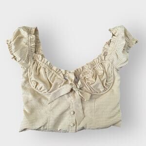 Nectar Clothing gingham top withh tie accent